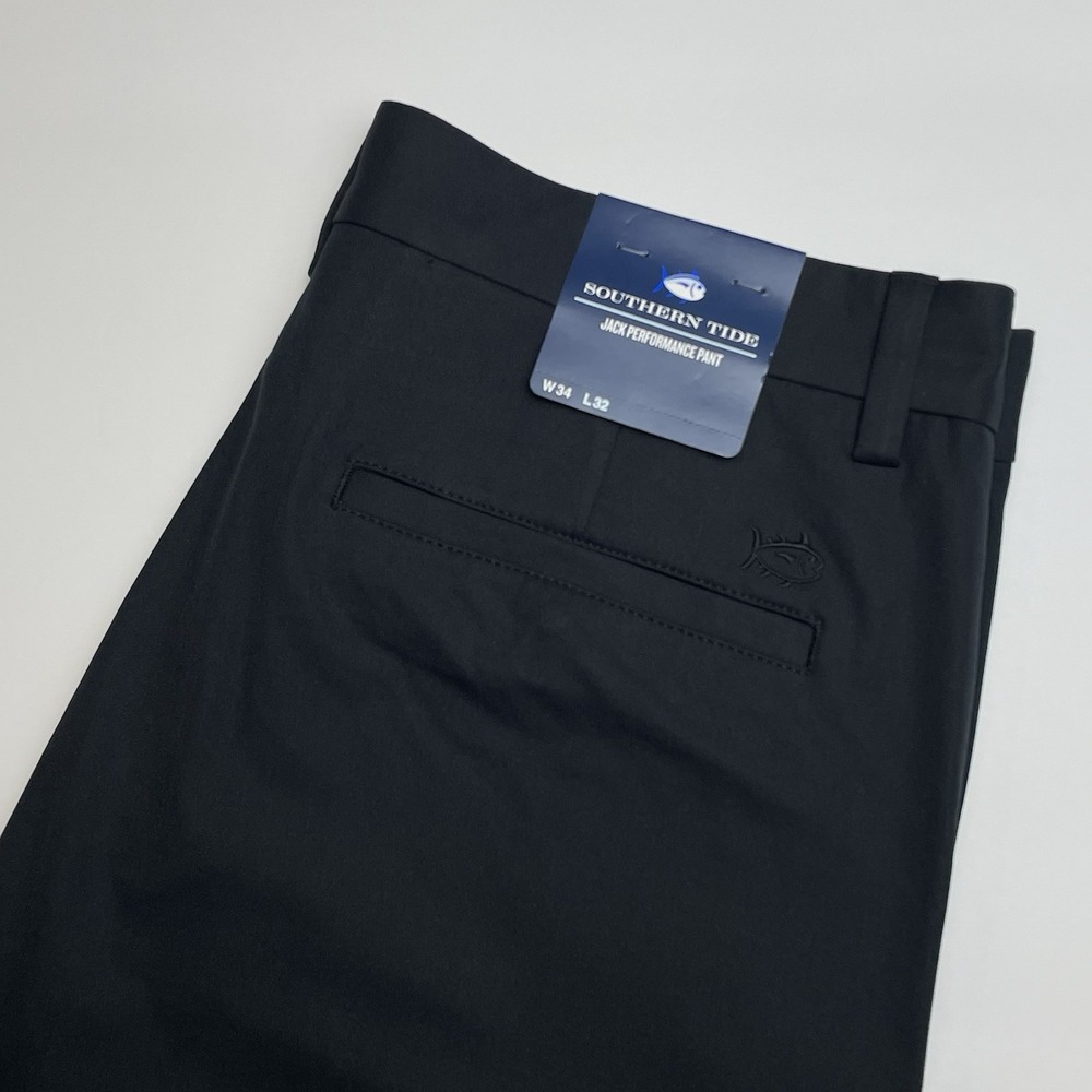 NEW Southern Tide Jack Performance Pants 34x32 Caviar Black Golf UV Protection
